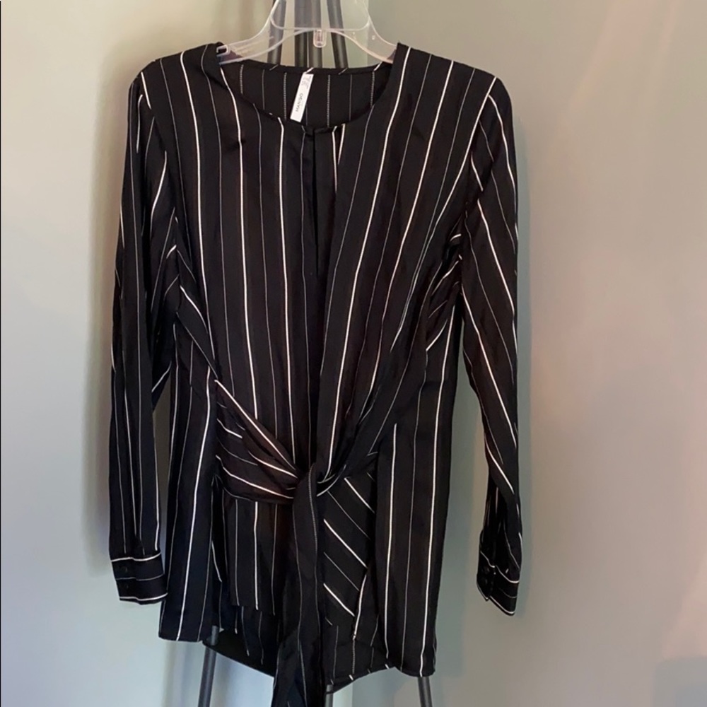 Mango Black and White Top